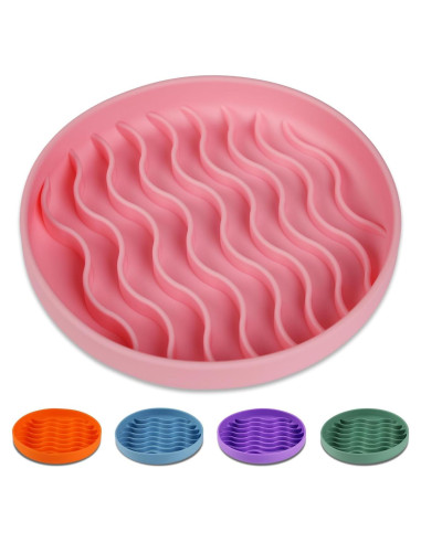 Cuenco de Silicona Antideslizante para Perros PJDH Rosa 19cm