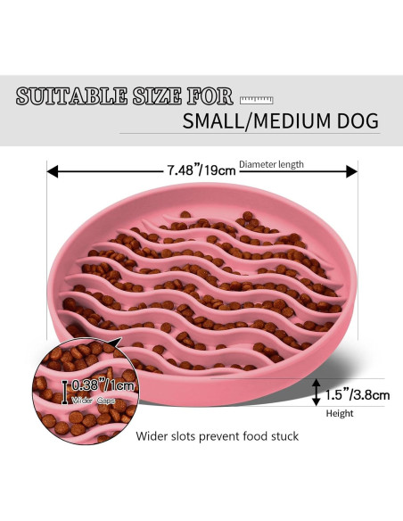 Cuenco de Silicona Antideslizante para Perros PJDH Rosa 19cm