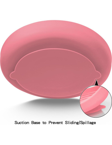 Cuenco de Silicona Antideslizante para Perros PJDH Rosa 19cm
