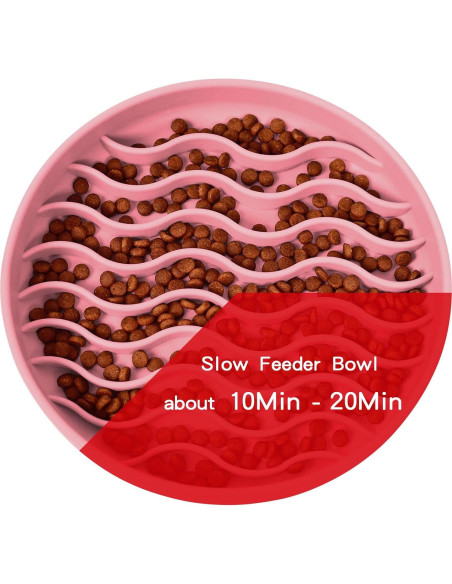 Cuenco de Silicona Antideslizante para Perros PJDH Rosa 19cm