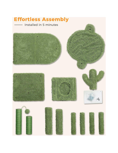 Árbol para Gatos MUTTROS Cactus 101.6 cm con Hamaca y Rascador