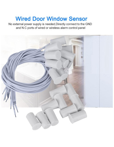 Sensor de Contacto de Puerta y Ventana con Cable Haosie 10pcs
