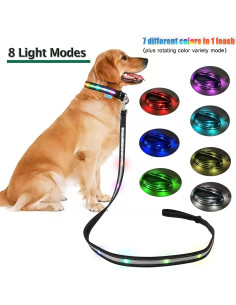 Correa LED Recargable Yacig 1.83m para Perros - 7 Colores 2