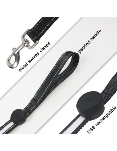 Correa LED Recargable Yacig 1.83m para Perros - 7 Colores