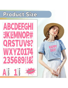 Set de Letras y Números de Planchar Metsyth 612 Piezas Rosa 2