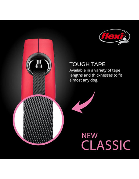 Correa Retráctil Flexi Nueva Clásica Grande 7.92m Roja