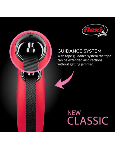 Correa Retráctil Flexi Nueva Clásica Grande 7.92m Roja