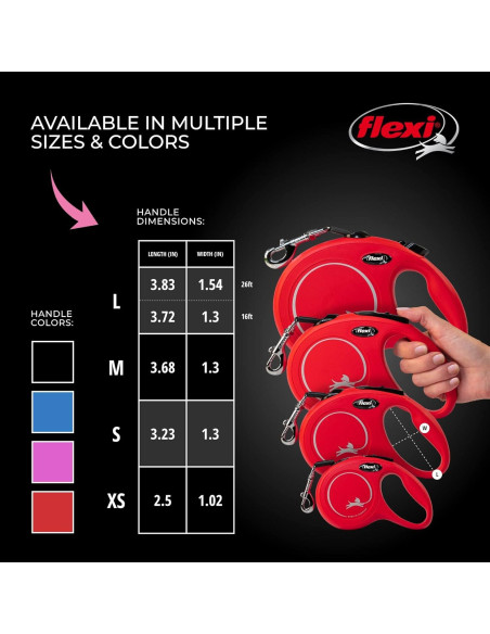 Correa Retráctil Flexi Nueva Clásica Grande 7.92m Roja