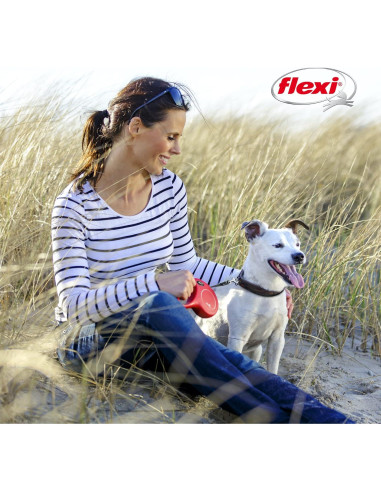 Correa Retráctil Flexi Nueva Clásica Grande 7.92m Roja