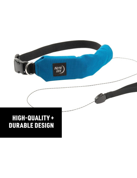Collar y Correa Retráctil Nite Ize Mediano Azul 40.64-45.72 cm