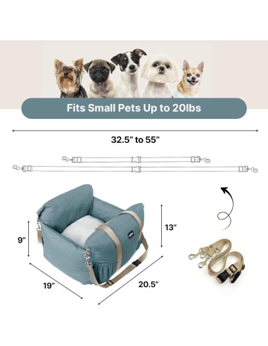 Asiento Elevador para Perros Gulokoka Azul 43x15x15cm hasta 11kg