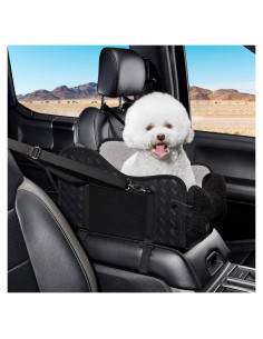 Asiento de perro para consola central TKYZ cuero negro 22.8x24.1cm