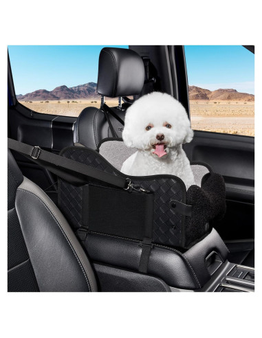 Asiento de perro para consola central TKYZ cuero negro 22.8x24.1cm