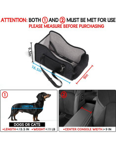 Asiento de perro para consola central TKYZ cuero negro 22.8x24.1cm 2