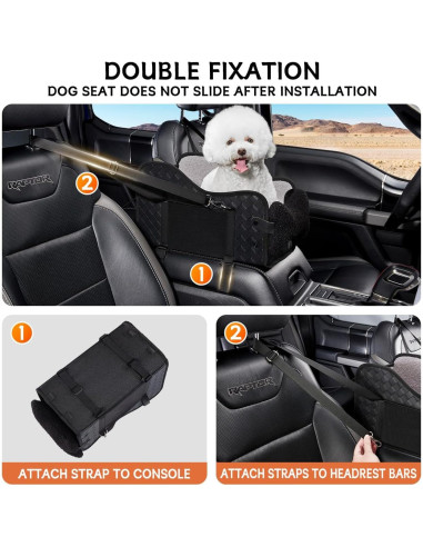 Asiento de perro para consola central TKYZ cuero negro 22.8x24.1cm