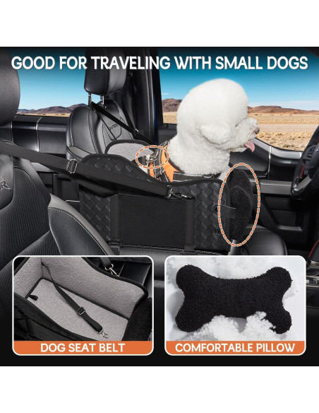 Asiento de perro para consola central TKYZ cuero negro 22.8x24.1cm