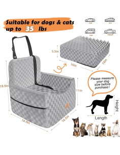 Asiento de Coche Elevador para Perros Zuffeloria Gris hasta 15.88 kg 2