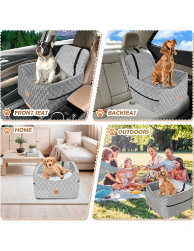 Asiento de Coche Elevador para Perros Zuffeloria Gris hasta 15.88 kg