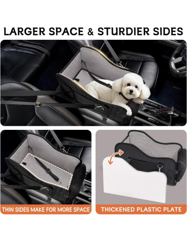 Asiento de perro para consola central TKYZ cuero negro 22.8x24.1cm