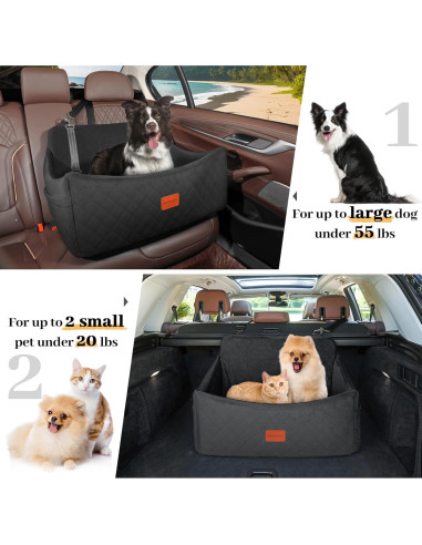 Asiento de Coche para Perros Wooaidagg Grande Negro 25kg