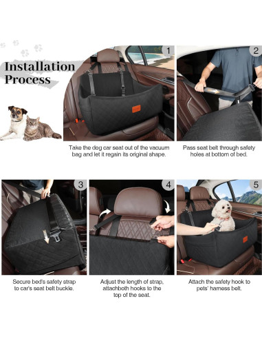 Asiento de Coche para Perros Wooaidagg Grande Negro 25kg