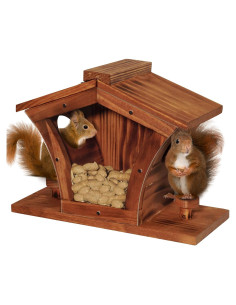 Comedero para Ardillas MIXUMON de Madera 20cm x 17cm