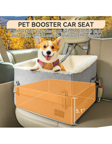 Asiento de Coche Elevador para Perros PETSFIT 49x40x34cm Gris