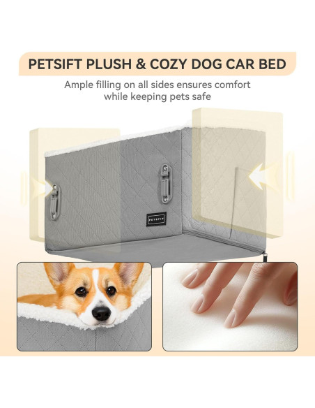 Asiento de Coche Elevador para Perros PETSFIT 49x40x34cm Gris