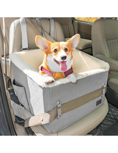 Asiento de Coche Elevador para Perros PETSFIT 49x40x34cm Gris