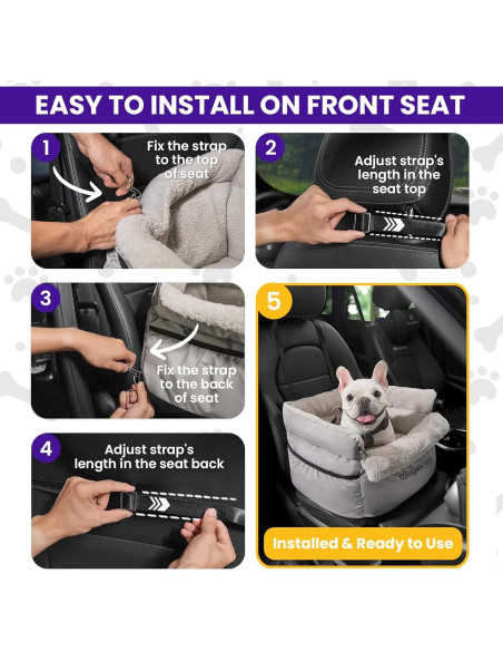 Asiento de Coche para Perros BurgeonNest Gris 47x43x35cm