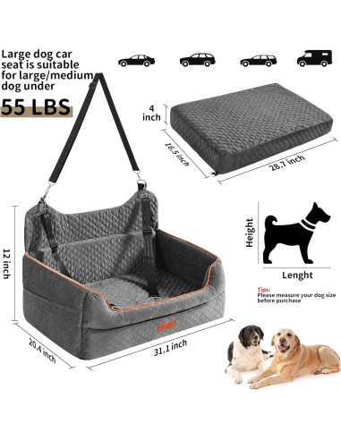 Asiento Elevador para Perros EUHAMS - Espuma Viscoelástica 79x51cm