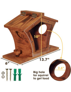 Comedero para Ardillas MIXUMON de Madera 20cm x 17cm 2