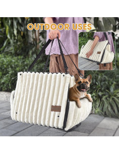 Asiento de Coche para Perros MIXJOY 6-en-1 Beige hasta 11.34 kg 2