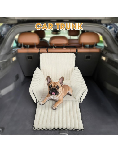 Asiento de Coche para Perros MIXJOY 6-en-1 Beige hasta 11.34 kg