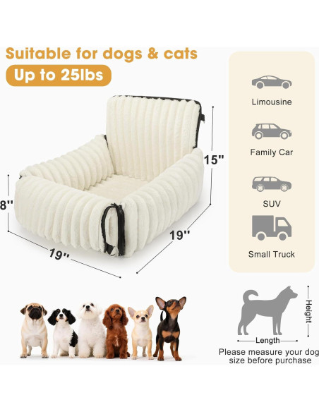 Asiento de Coche para Perros MIXJOY 6-en-1 Beige hasta 11.34 kg