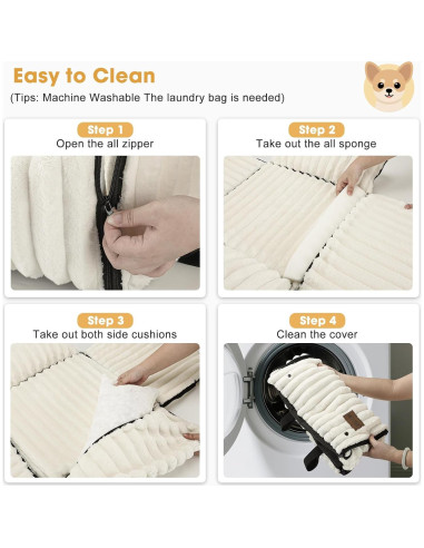 Asiento de Coche para Perros MIXJOY 6-en-1 Beige hasta 11.34 kg