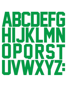 Letras de Vinilo para Planchar QIUKUI 2" Verde - 4 Juegos