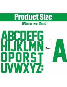 Letras de Vinilo para Planchar QIUKUI 2" Verde - 4 Juegos 2