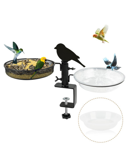 Comedero para Aves DAEHUI de Balcón con Bandeja y 2 Cuencos