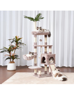Árbol para Gatos Heybly HCT015, Torre 165.9 cm con Cueva y Rascadores 2