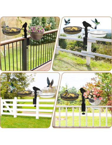 Comedero para Aves DAEHUI de Balcón con Bandeja y 2 Cuencos