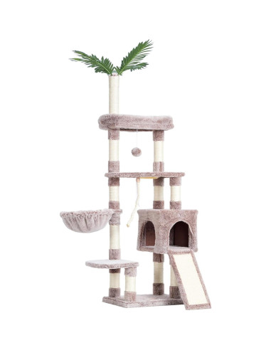 Árbol para Gatos Heybly HCT015, Torre 165.9 cm con Cueva y Rascadores