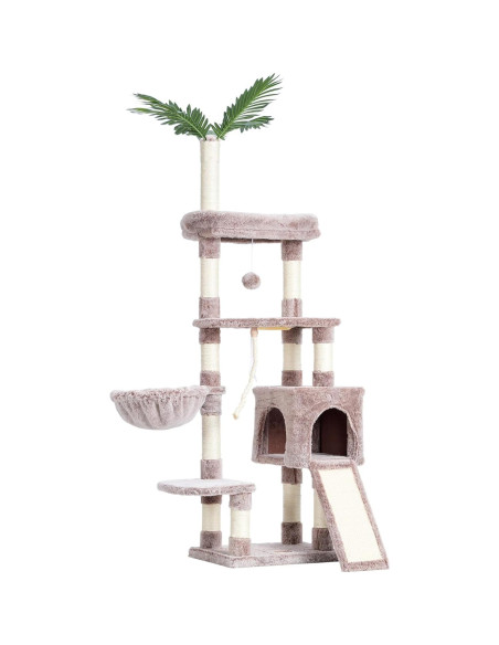 Árbol para Gatos Heybly HCT015, Torre 165.9 cm con Cueva y Rascadores