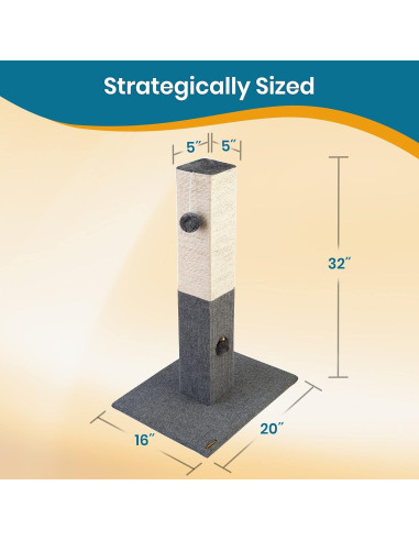 Poste Rascador para Gatos PAWBEE 81 cm con Sisal y Juguete