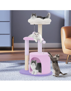 Árbol de Gato Magshion 84 cm con Rascador y Perchero Púrpura 2