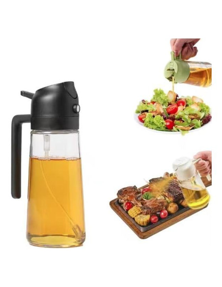Dispensador y Pulverizador de Aceite 2 en 1 RAYSHINE Vidrio 480ml