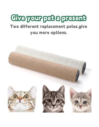 Poste Rascador de Repuesto BNOSDM 40 x 8 cm para Gatos