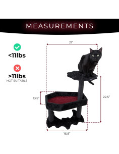 Árbol para Gatos Gótico Littlesy con Cama en Ataúd 53cm 2