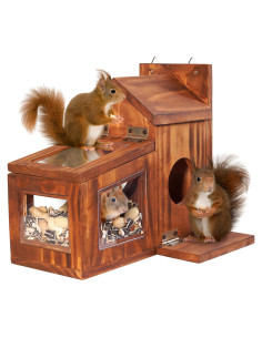 Comedero para Ardillas MIXUMON de Madera 29.5x16.5cm