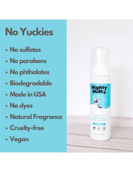 Champú Seco Hipoalergénico Mighty Mutt 236.6 ml Brisa Fresca